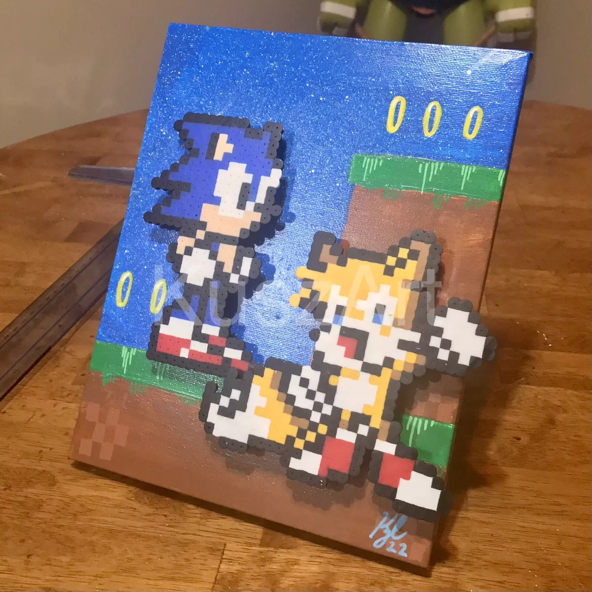 Sonic & Tails Perler Sprites Video Game Decor Retro Gaming 