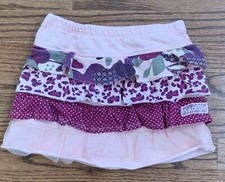Naartjie Kids Girls Sz S 4 Mixed Print Tiered Skirt Purple Pink Elastic Waist