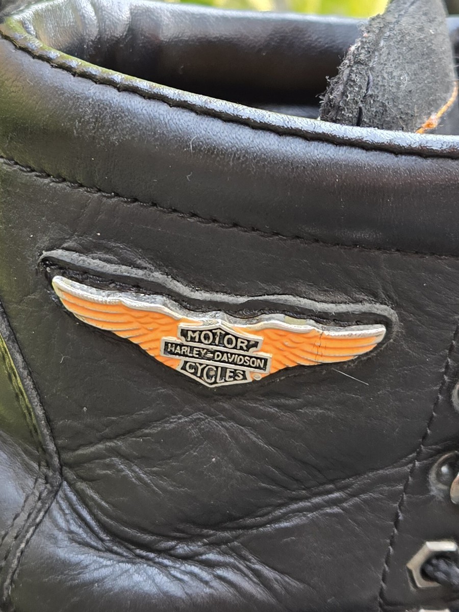 Harley Davidson Black Leather Women's Motorcycle Boots Size 8