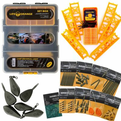 Carp Tackle SET BOX SC001 UNIVERSAL LIGHT Life-ORANGE Karpfen Zubehör Kit Inline
