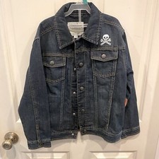 NWT Gymboree Denim Jean Jacket Skull Patch size Youth Medium