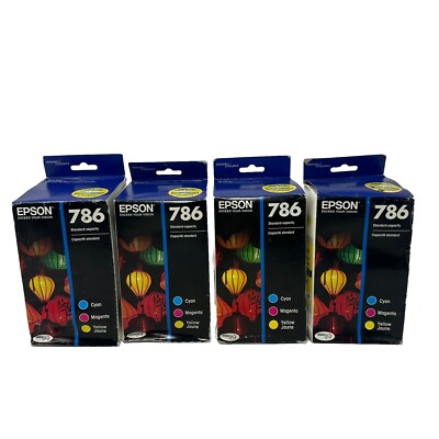 lot NEW Epson 786 (T786520) Color Ink Cartridge - Cyan Magenta Yellow exp. 07/19