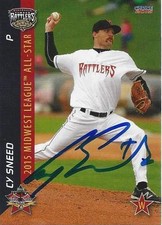 Cy Sneed Wisconsin Timber Rattlers 2015 Midwest League All Star Game Signed Card
