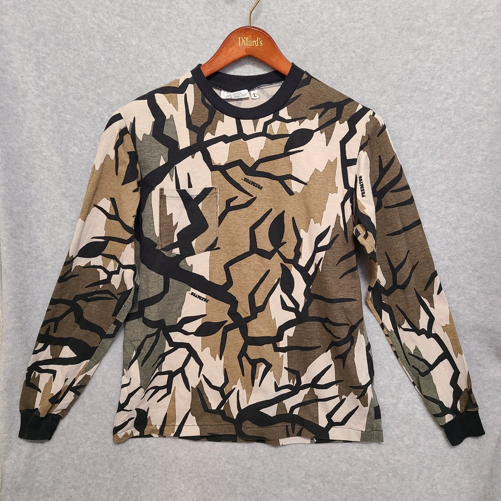 Predator Camo Hunting Long Sleeve Shirt Men Size L Vintage Outdoor Skate Y2K Style