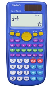 Casio FX-55 Plus Calculatrice mathématique élémentaire de fraction solaire
