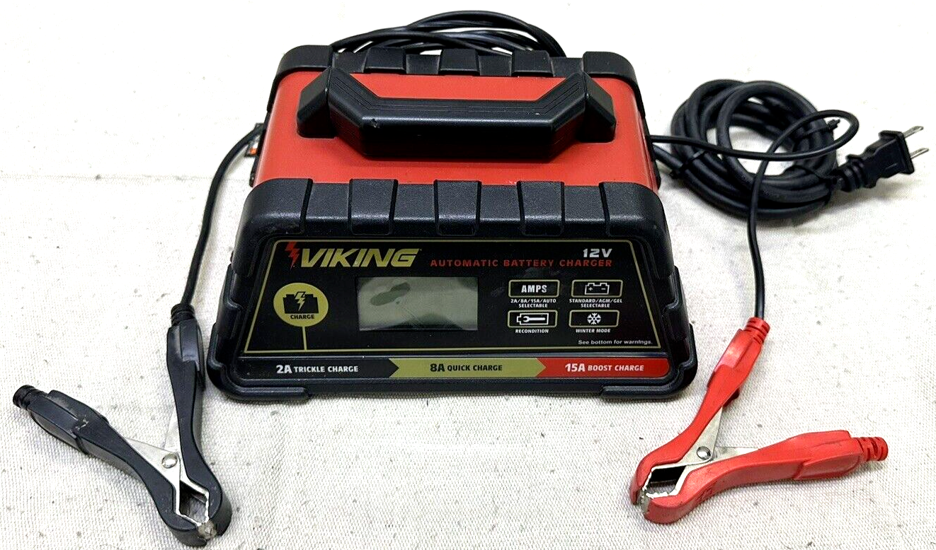 VIKING 2/8/15 Amp Automatic Microprocessor Controlled Battery Charger