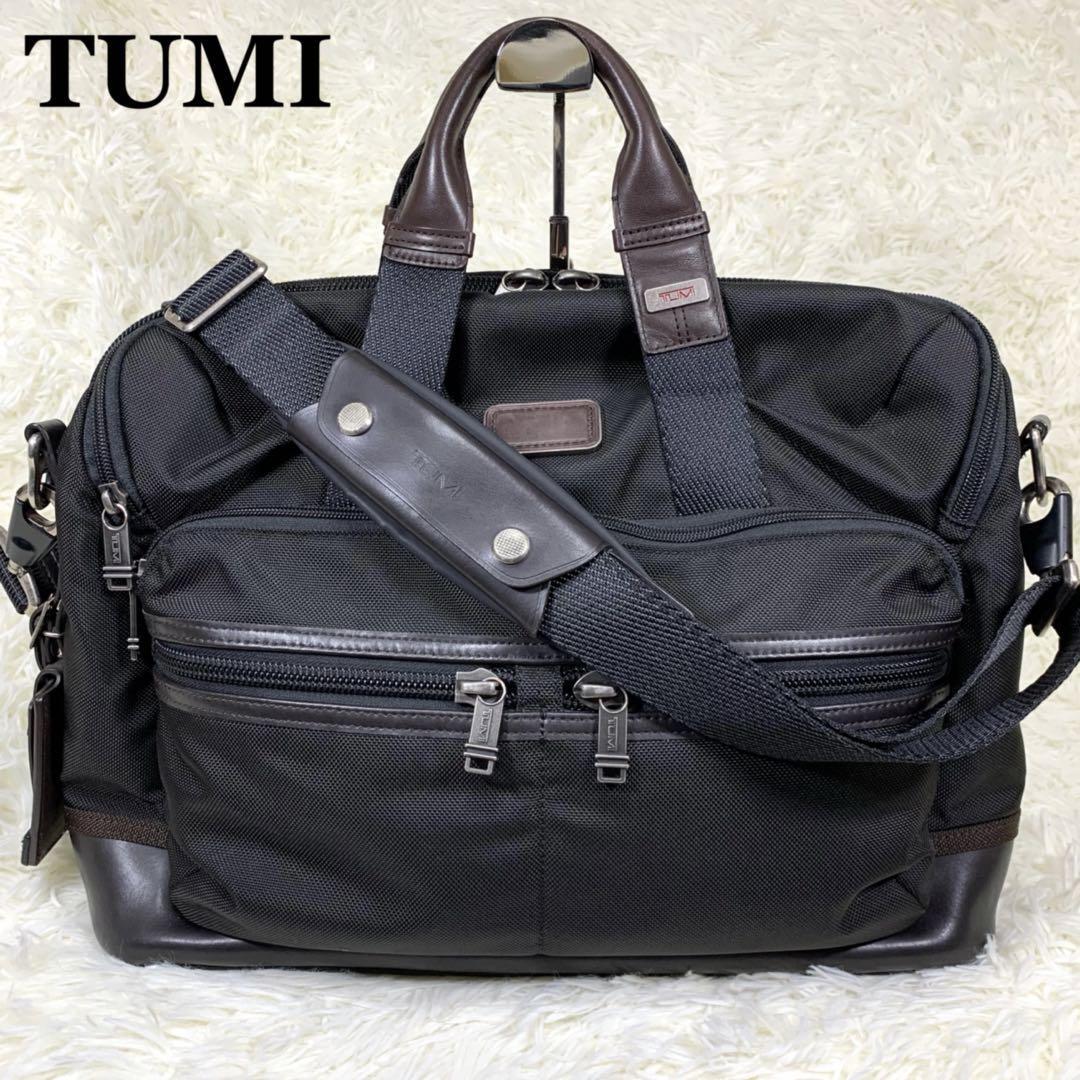 TUMI 2WAY Briefcase Shoulder bag Leather Nylon Black