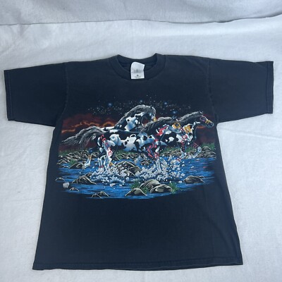 Vtg 1996 Image West Indian Horse Native Single Stitch T-Shirt Size M
