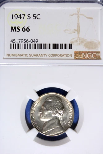 1947 - S NGC MS66 JEFFERSON NICKEL!!  #B49394