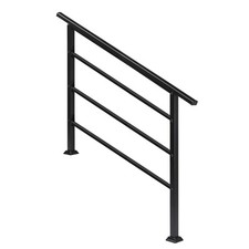 Iron Handrail for 1-4 Steps Stair Railing Hand Rail Kit Fit Outdoor Garden Steps