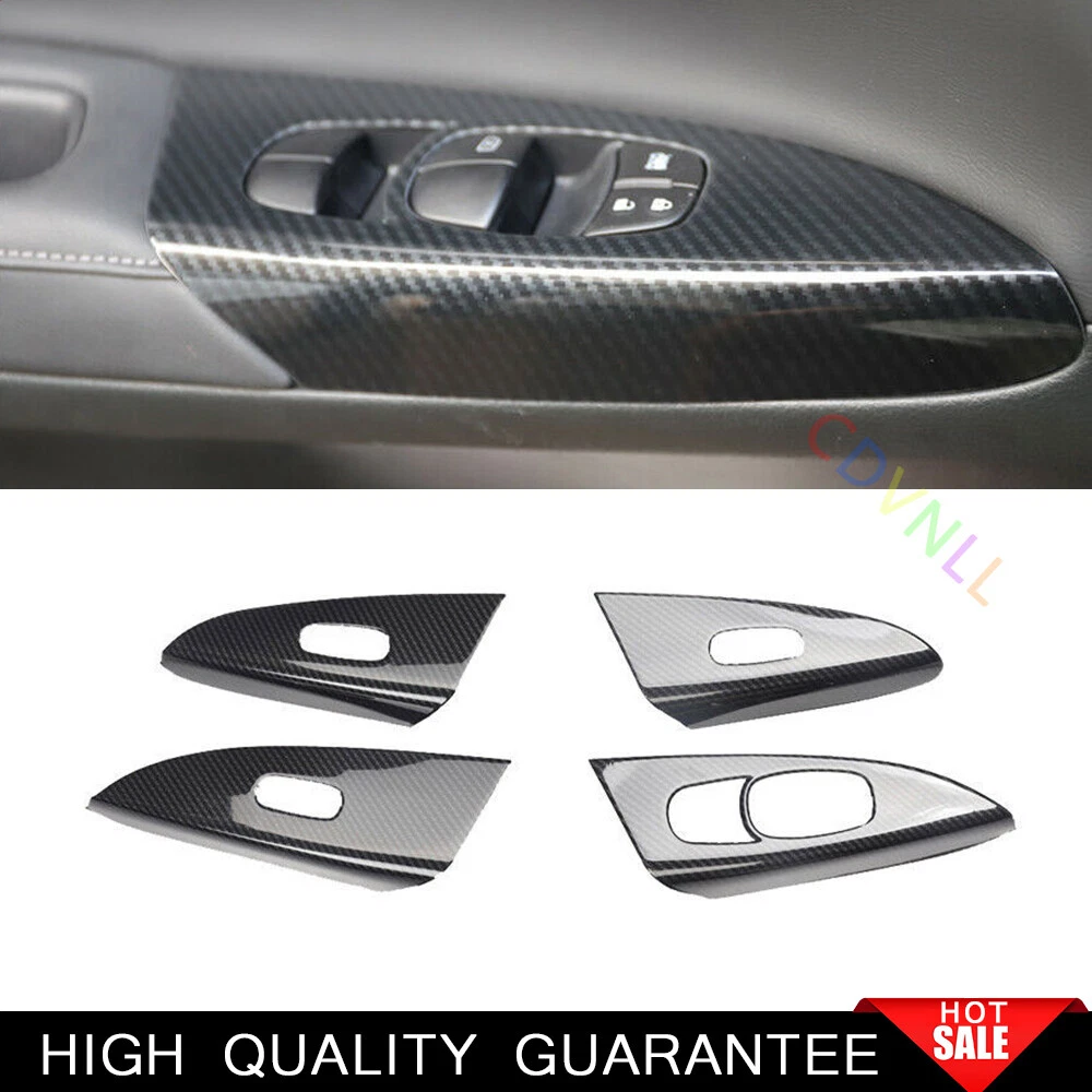 For Nissan Sentra 2013-2019 Carbon Fiber Window Lift Panel Switch Cover Trim 4PC