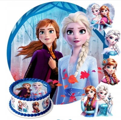Frozen Essbar Die Eiskönigin Anna und Elsa Fabel Tortenaufleger Torte + TEXT