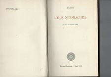 ETICA  NICOMACHEA   , Aristotele  , Laterza  1965 
