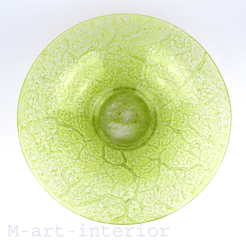 Art Déco WMF Ikora Art Glass Bowl Centerpiece Glas Schale yellow-green c. 1930s - 第 1/8 張圖片