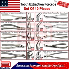 Dental Tooth Extracting Forceps Extraction Upper Lower Roots Molars Serrated New