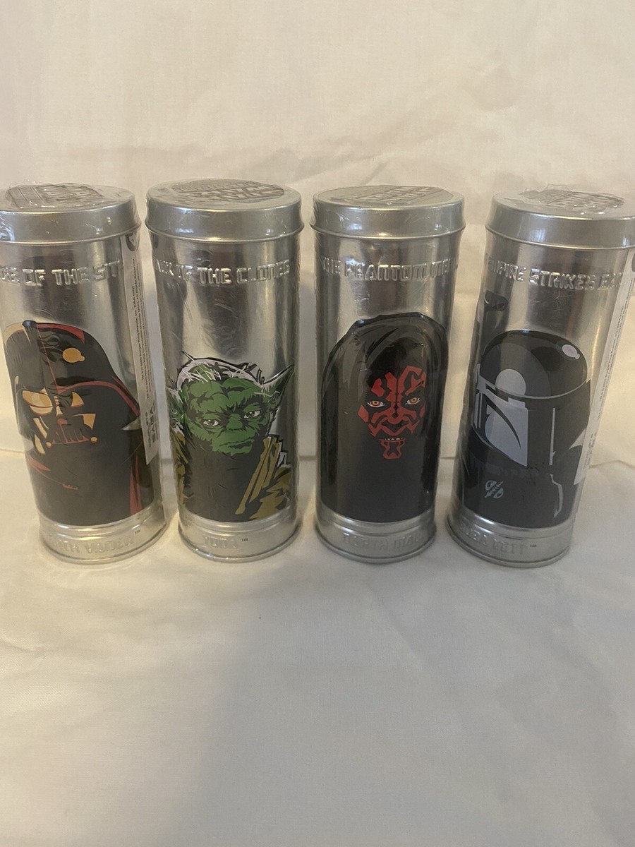 Star wars burger king watches 2005 Tin Can LOT OF 4 *Never Opened