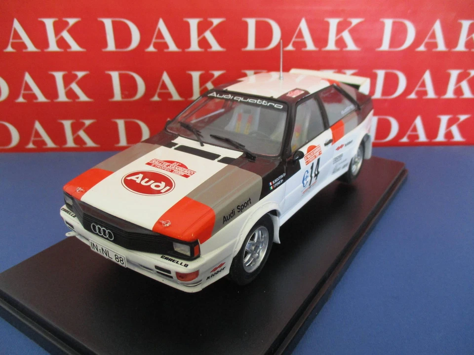 Die cast 1/24 Modellino Auto Audi Quattro Rally Sanremo 1981 M. Mouton - Immagine 2 di 4