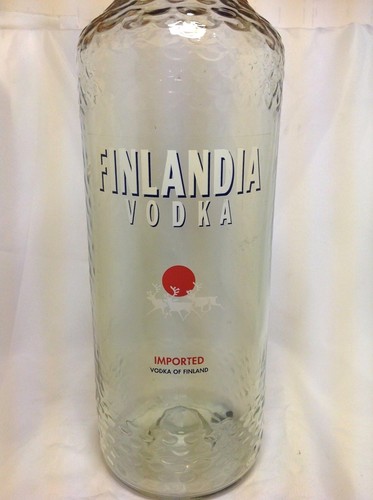 Jumbo FINLANDIA VODKA Glass Liquor BOTTLE - Huge 20" Bar Display - Picture 2 of 12