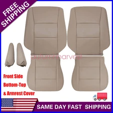 For 1998-2007 Toyota Land Cruiser Front Side Bottom Top Leather Seat Cover Tan