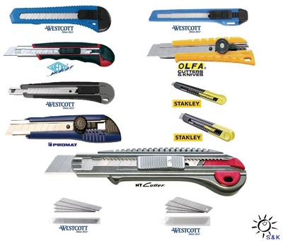 Cuttermesser / Abbrechmesser by Westcott,Wedo,Olfa,Stanley,Promat,NT Cutter ...