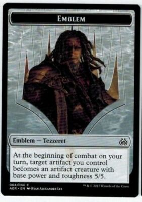 1x Emblem - Tezzeret the Schemer - NM - Aether Revolt  - SPARROW MAGIC -  mtg - 