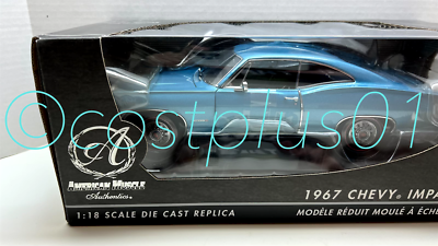 ERTL AMERICAN MUSCLE AUTHENTICS 1967 IMPALA SS 1:18 BLUE 