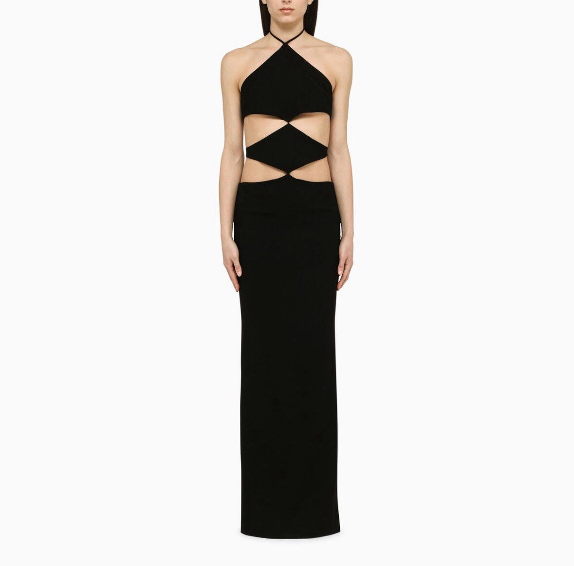 black triangle dress $1895 Mônot Women's Cutout Halter Gown Size 4 elastic ruching at the PD20336CreamBlack Handmade Pink Mini Dress Size:Dress Size Pants: 40
