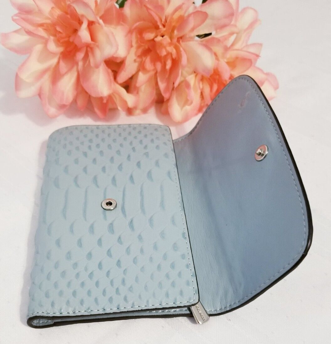 COACH NEW YORK PYTHON EMBOSSED CLEAR BLUE LEATHER… - image 15