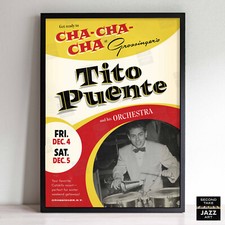 Tito Puente jazz poster - Cha Cha Cha - Live at Grossinger's - Catskills - 1959