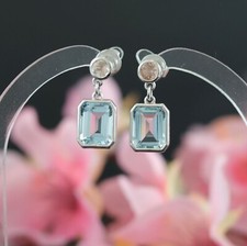 Turmalin Aquamarin Ohrringe in 750er / 18 Karat Weiß Gold  Wert 2.690 € XXYY