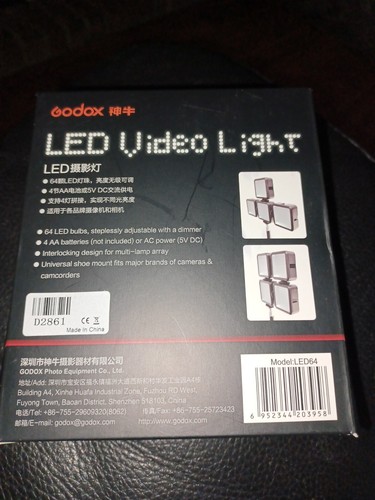 Godox LED64 Lightweight Portable Video Light 64 LED Lights fr DSLR Cam Camcorder - Picture 2 of 2