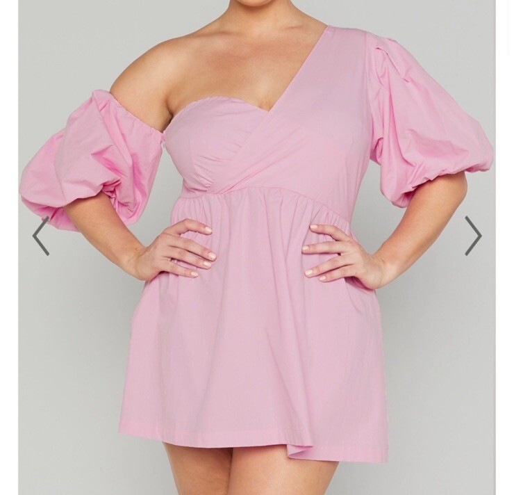 Showpo Sula Puff Sleeve Pink Mini Dress 16 New With Tags Coquettette | eBay