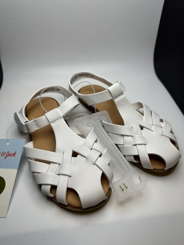 NEW Toddler Girls' Ella Ankle Strap Sandals White - Cat & Jack