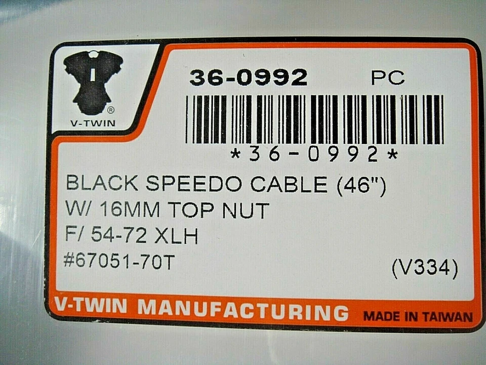 Harley XLH 45.28 英寸速度表电缆黑色 Sportster 1954 - 1972 V-Twin 36-0992 T9 — 第 4/4 张图片