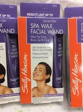 3 X SALLY HANSEN LAVENDER SPA WAX FACIAL WAND COMPLETE KIT LASTS UP TO 8 WEEK