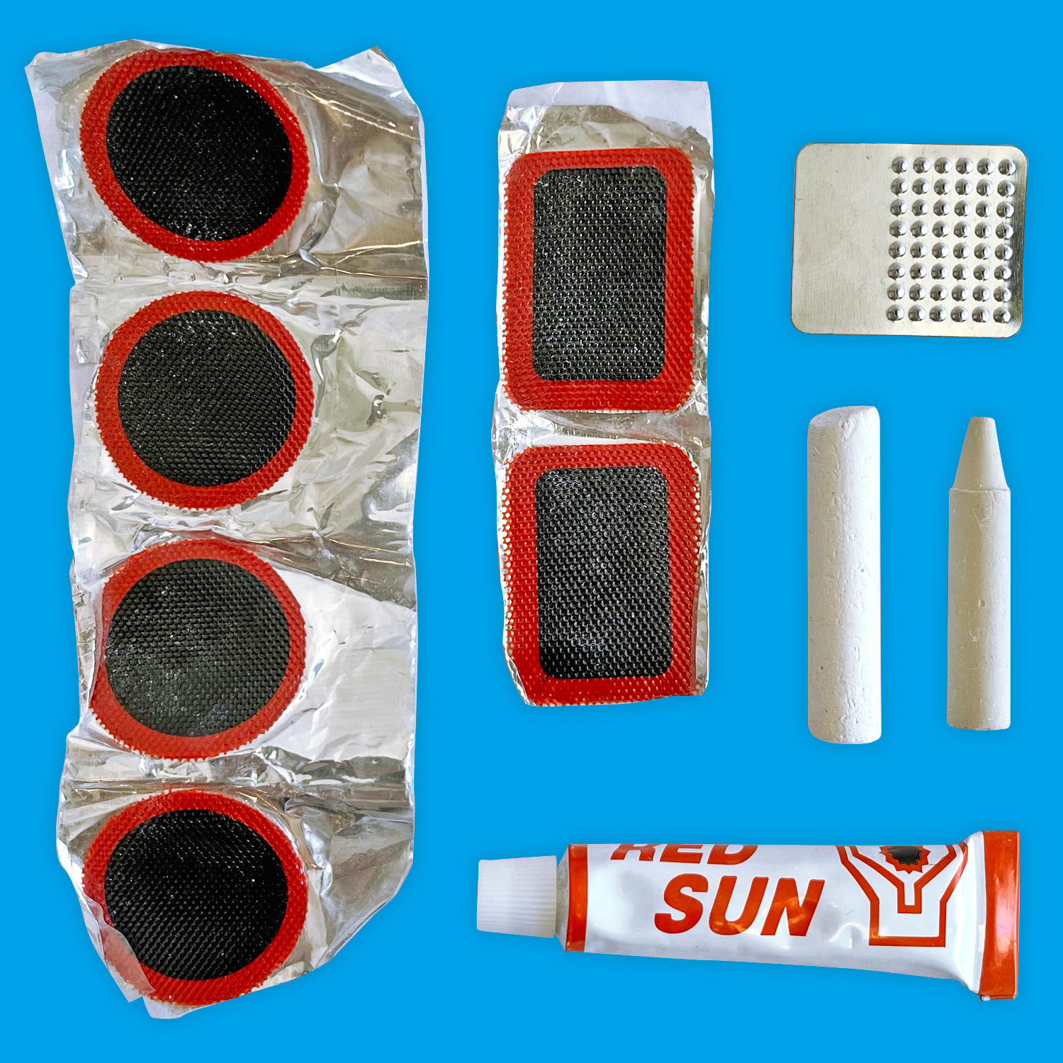 Bicycle Puncture Repair Kit Bike Cycle Inner Tube Rubber Tyre Glue Patches Chalk