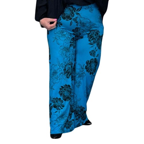 PANTALONES DE MUJER PALAZZO SEÑORA COLORES BRILLANTES TALLA GRANDE CINTURA ELÁSTICA - Imagen 4 de 14
