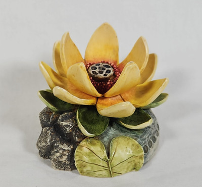 Lotus Flower Lord Byrons Garden Harmony Kingdom Box Figurine Retired HG4LO