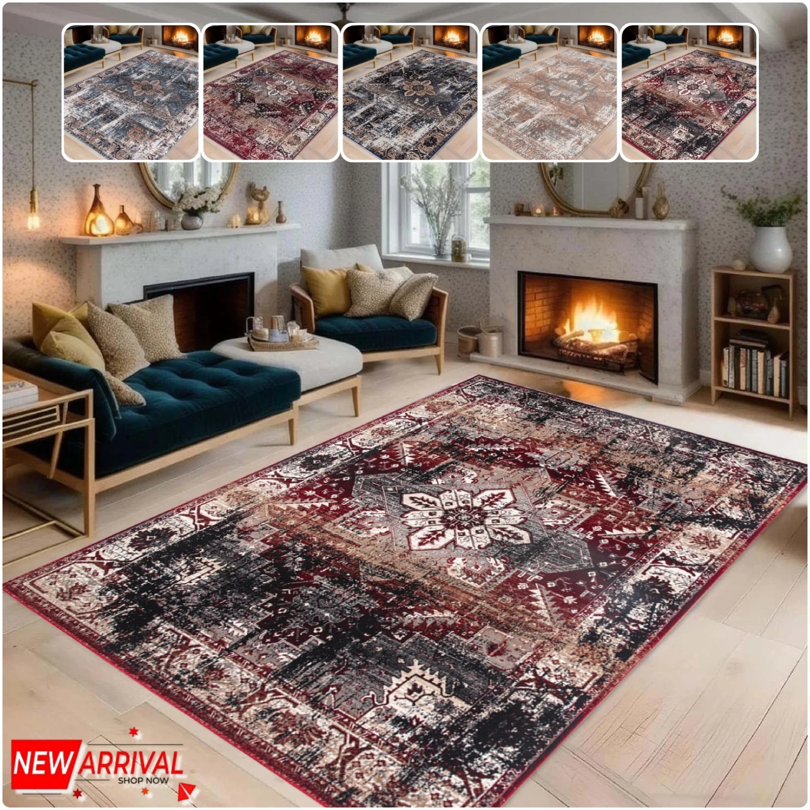 Wello rug styled in a modern interior setting