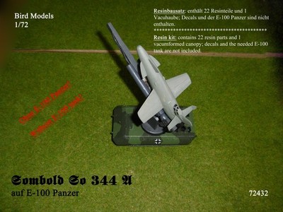 Sombold So 344 A on E-100 Tank 1/72 Bird Models Resin Kit / Resin Kit