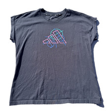 Adidas Women  s Abstract Graphic Slim Fit T-Shirt Black Size Large