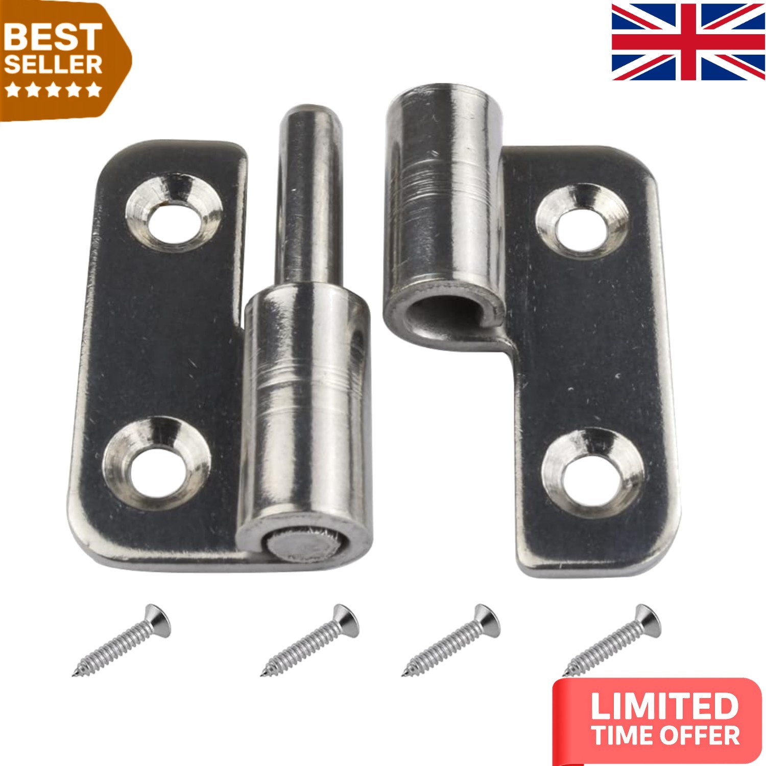 Thickened Detachable 304 Stainless Steel Hinges - 6Pcs for Left Handed Doors