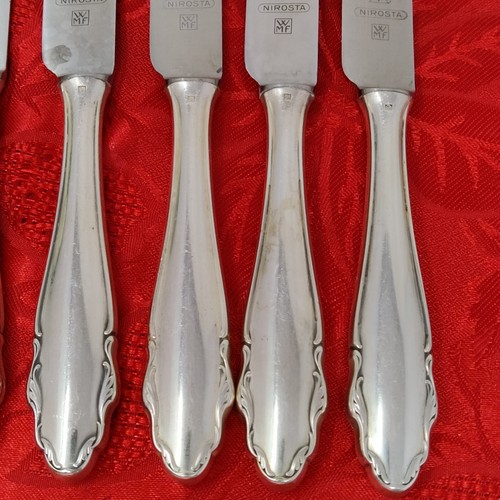 6X DK WMF 2200 Germany Dinner Knives Friodur Scroll Silverplate Flatware 10" - Picture 6 of 13