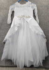 New 6-7 Year Old Princess Dress Flower Girl Wedding Dress Party Dress Lace Mesh