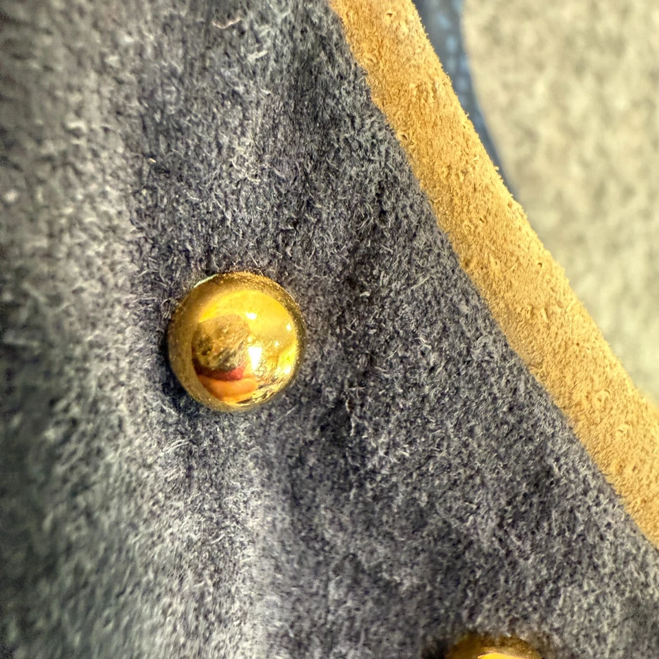 Chaleco Chaqueta de Cuero Scully De Colección Para Hombre Grande Botones Dorados Gamuza Occidental Azul Marino Foto 4 de 4