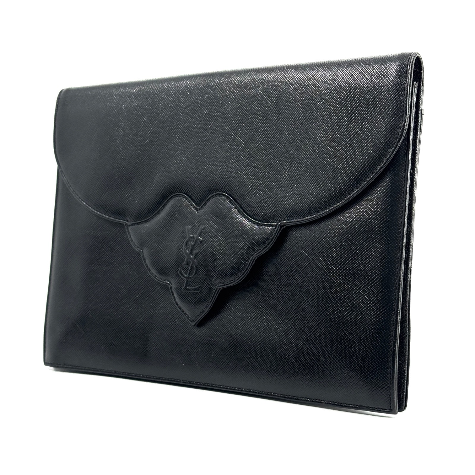 Borsa pochette YSL Yves Saint Laurent logo pelle nera s borsa M01 0487