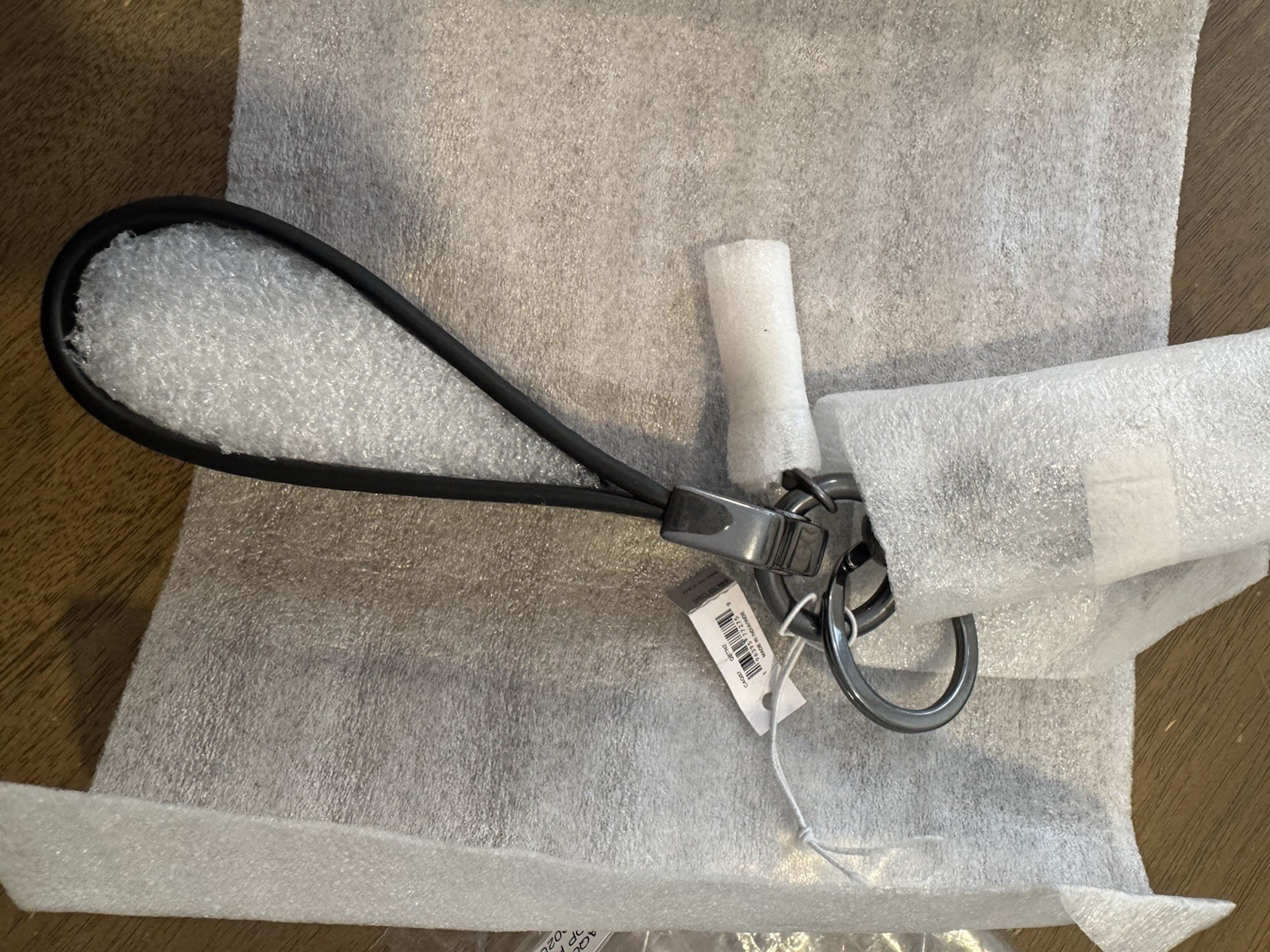 NWT COACH Loop Key Fob In Signature Canvas Gunmetal/Khaki  thumbnail 6