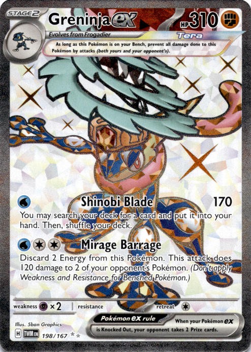 Greninja ex 198/167 Ultra Rare Twilight Masquerade Pokemon Near Mint