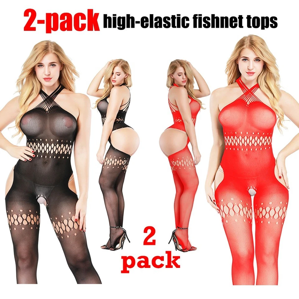 Body Medias de malla de malla acogedora Body Ropa de dormir Lencería Vestido Estilo 606 Foto 2 de 4