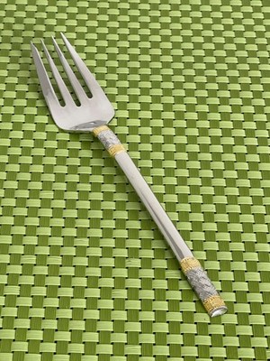 Wallace GOLDEN CORSICA Stainless Cold Meat Serving Fork 18/8 Korea Flatware - 9''